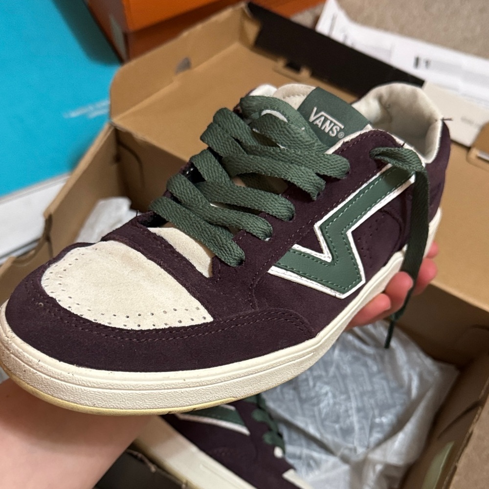 Vans ComfyCush Low-Top in Burgundy, Cream & Teal Accent